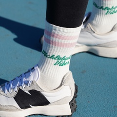 Pink and Green Retro Crew Sock
